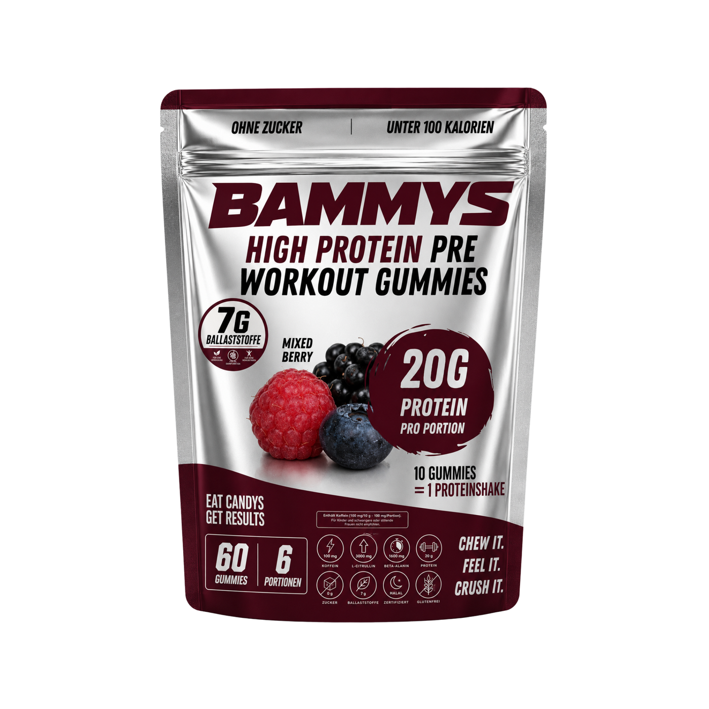 BAMMYS High Protein Pre-Workout Gummies