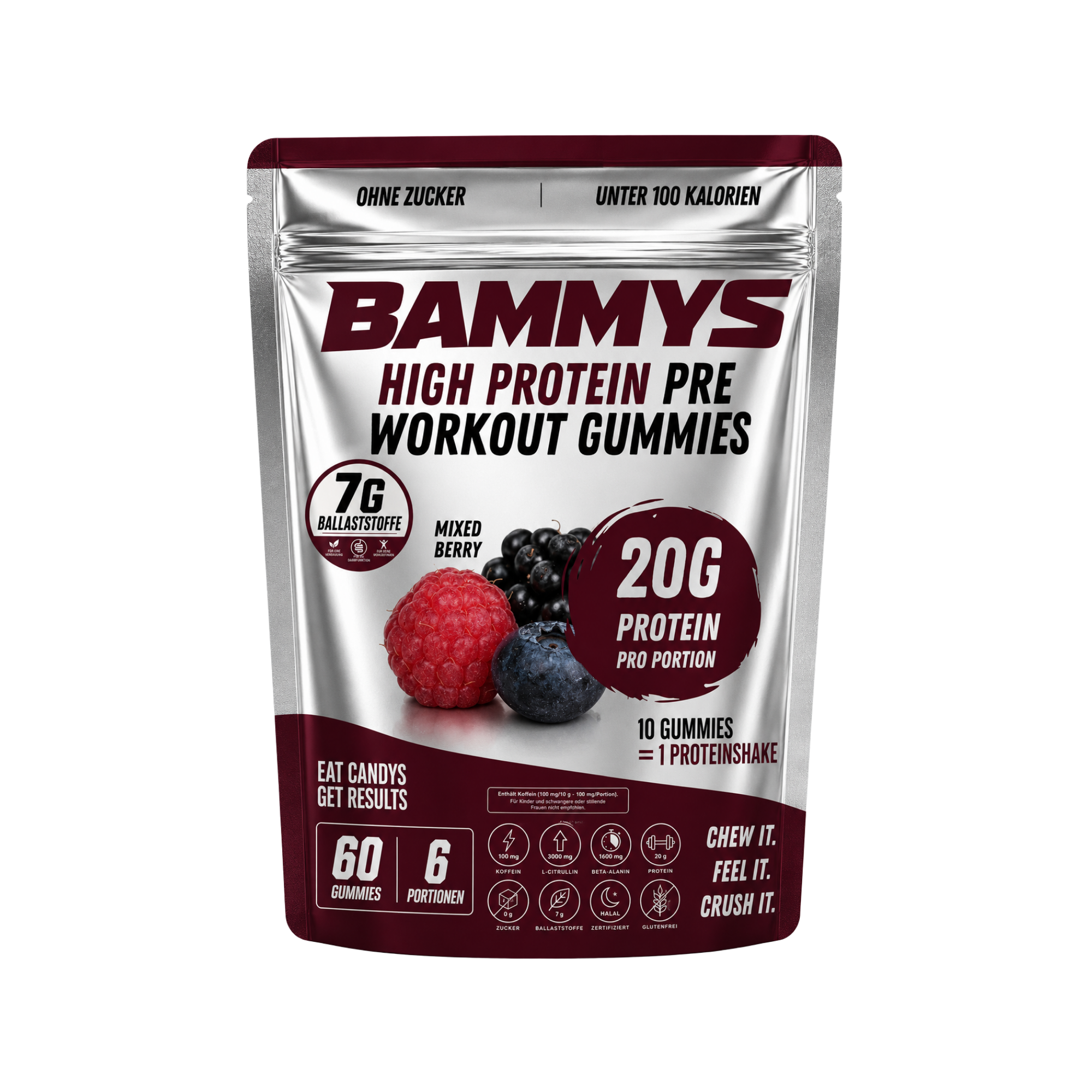 BAMMYS High Protein Pre-Workout Gummies